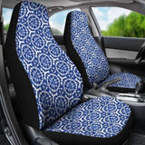 Blue White Shibori Dye Car Seat Covers Abstract Ethnic Boho Pattern 154230 - YourCarButBetter