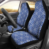 Blue White Shibori Dye Car Seat Covers Abstract Ethnic Boho Pattern 154230 - YourCarButBetter