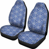 Blue White Shibori Dye Car Seat Covers Abstract Ethnic Boho Pattern 154230 - YourCarButBetter