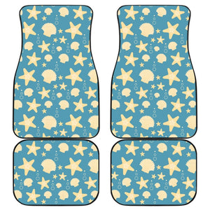 Blue With Sea Shell Pattern Car Floor Mats 212203 - YourCarButBetter