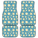 Blue With Sea Shell Pattern Car Floor Mats 212203 - YourCarButBetter