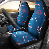 Blue Xmas Christmas Candy Cane Snowflake Car Seat Covers 212303 - YourCarButBetter