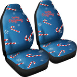 Blue Xmas Christmas Candy Cane Snowflake Car Seat Covers 212303 - YourCarButBetter