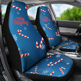 Blue Xmas Christmas Candy Cane Snowflake Car Seat Covers 212303 - YourCarButBetter