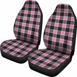 Blush Rose Pink Plaid Check Car Seat Covers 105905 - YourCarButBetter