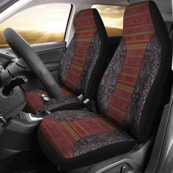 Boho Aztec Brown Blue Car Seat Covers 174510 - YourCarButBetter