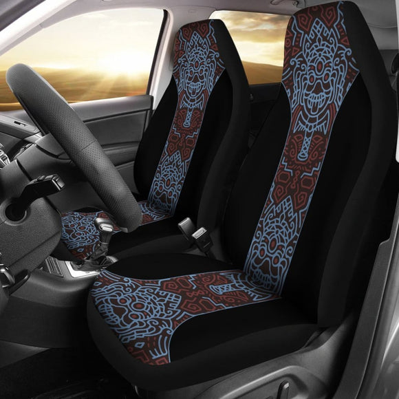 Boho Aztec Elephant Black Blue Car Seat Covers 101819 - YourCarButBetter