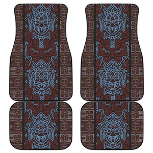 Boho Aztec Elephant Brown Blue Car Mat Set 174510 - YourCarButBetter