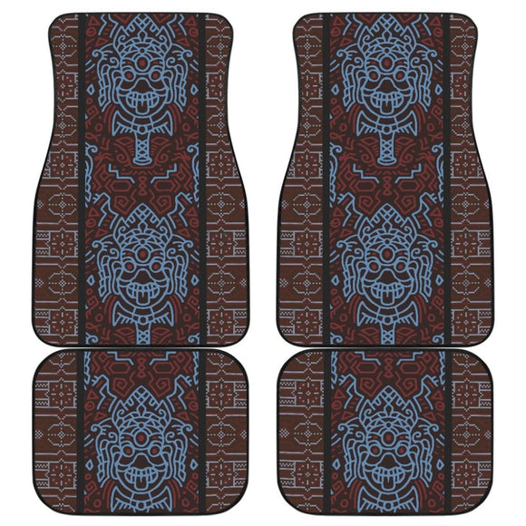 Boho Aztec Elephant Brown Blue Car Mat Set 174510 - YourCarButBetter