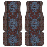 Boho Aztec Elephant Brown Blue Car Mat Set 174510 - YourCarButBetter
