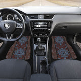 Boho Aztec Elephant Brown Blue Car Mat Set 174510 - YourCarButBetter