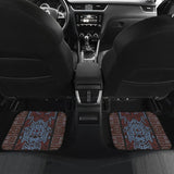 Boho Aztec Elephant Brown Blue Car Mat Set 174510 - YourCarButBetter