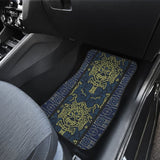 Boho Aztec Elephant Mustard Yellow Blue Car Mat Set 174510 - YourCarButBetter