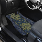 Boho Aztec Elephant Mustard Yellow Blue Car Mat Set 174510 - YourCarButBetter