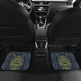 Boho Aztec Elephant Mustard Yellow Blue Car Mat Set 174510 - YourCarButBetter