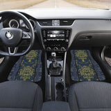 Boho Aztec Elephant Mustard Yellow Blue Car Mat Set 174510 - YourCarButBetter