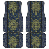 Boho Aztec Elephant Mustard Yellow Blue Car Mat Set 174510 - YourCarButBetter
