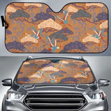 Bonsai Bamboo Stork Japanese Pattern Brown Theme Car Auto Sun Shades 094201 - YourCarButBetter