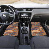 Bonsai Bamboo Stork Japanese Pattern Brown Theme Front And Back Car Mats 094201 - YourCarButBetter