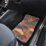 Bonsai Bamboo Stork Japanese Pattern Brown Theme Front And Back Car Mats 094201 - YourCarButBetter