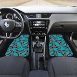 Boomerang Australian Aboriginal Ornament Blue Background Front And Back Car Mats 174914 - YourCarButBetter