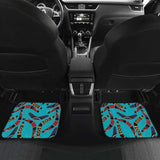 Boomerang Australian Aboriginal Ornament Blue Background Front And Back Car Mats 174914 - YourCarButBetter