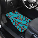 Boomerang Australian Aboriginal Ornament Blue Background Front And Back Car Mats 174914 - YourCarButBetter