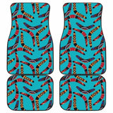 Boomerang Australian Aboriginal Ornament Blue Background Front And Back Car Mats 174914 - YourCarButBetter