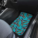 Boomerang Australian Aboriginal Ornament Blue Background Front And Back Car Mats 174914 - YourCarButBetter