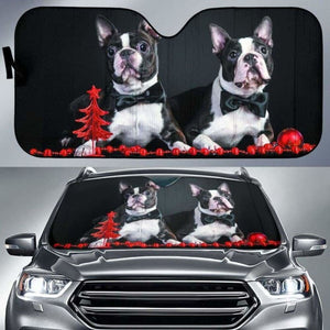 Boston Terrier Christmas Auto Sun Shades 104020 - YourCarButBetter