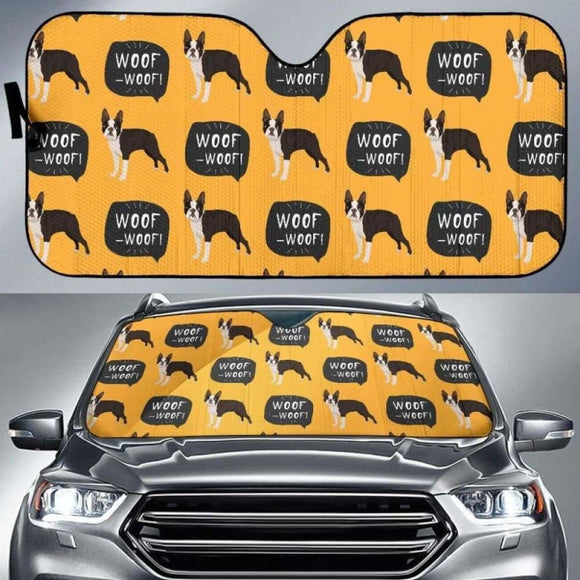 Boston Terrier Design Pattern Car Auto Sun Shades 104020 - YourCarButBetter