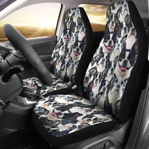 Boston Terrier Full Face Car Seat Covers 110424 - YourCarButBetter