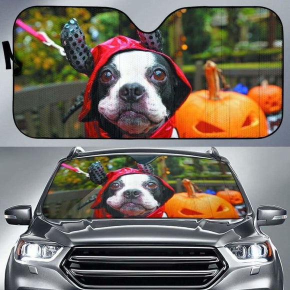 Boston Terrier Haloween Auto Sun Shades 104020 - YourCarButBetter