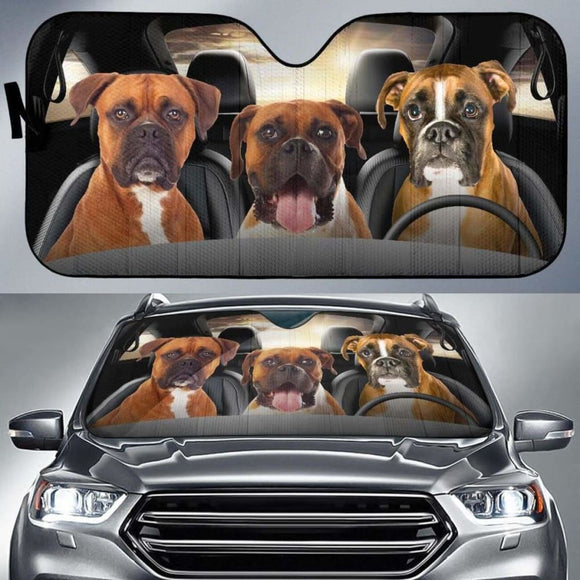 Boxer Dog Auto Sun Shade Car Sun Visor Funny 104020 - YourCarButBetter