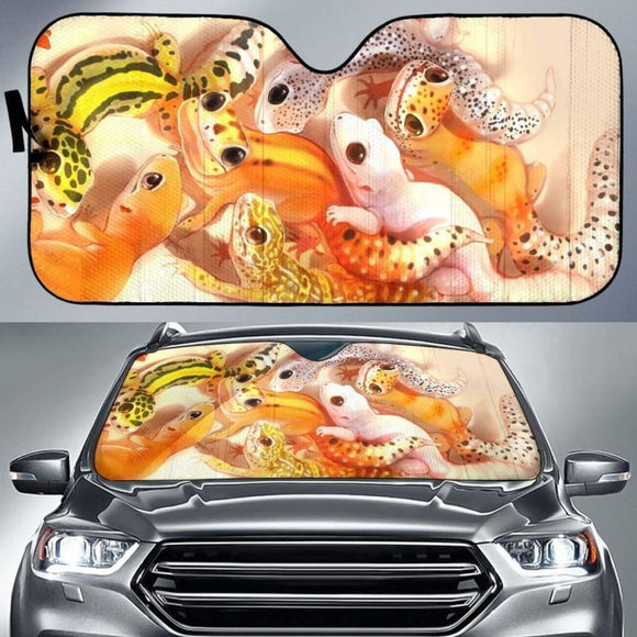 Bp001 Leopard Gecko Art Car Sun Shade 172609 - YourCarButBetter