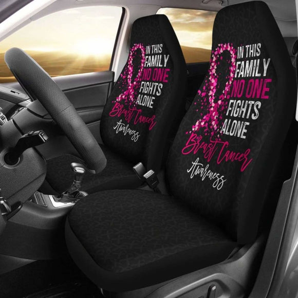 Breast Cancer No One Fights Alone Car Seat Covers 211902 - YourCarButBetter