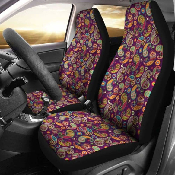 Bright Colorful Paisley Pattern Car Seat Covers 105905 - YourCarButBetter