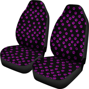 Bright Purple Paw Prints Seat Cover 094209 - YourCarButBetter