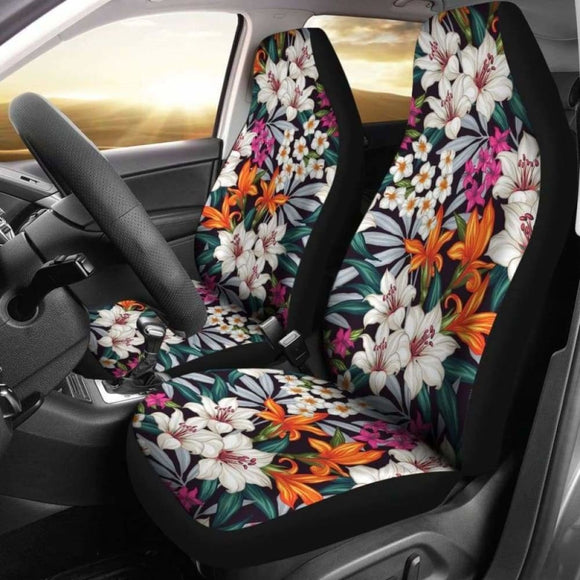 Bright Tropical Flower Car Seat Covers 105905 - YourCarButBetter