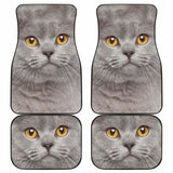 British Shorthair Cat Car Floor Mats Funny Cat Face 112428 - YourCarButBetter