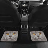 British Shorthair Cat Car Floor Mats Funny Cat Face 112428 - YourCarButBetter