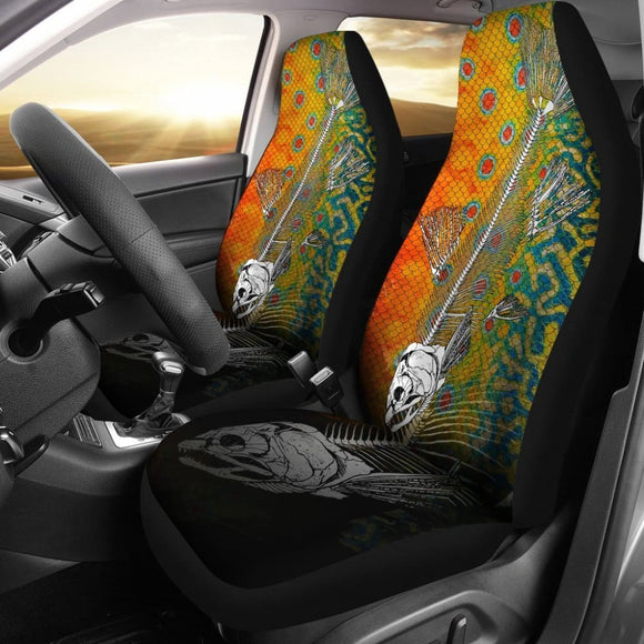 Brook Trout Bones And Skin Pattern Fishing Car Seat Covers 182417 - YourCarButBetter