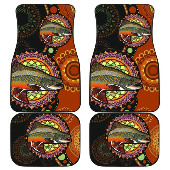 Brook Trout Ethnic Pattern Fishing Car Floor Mats 182417 - YourCarButBetter