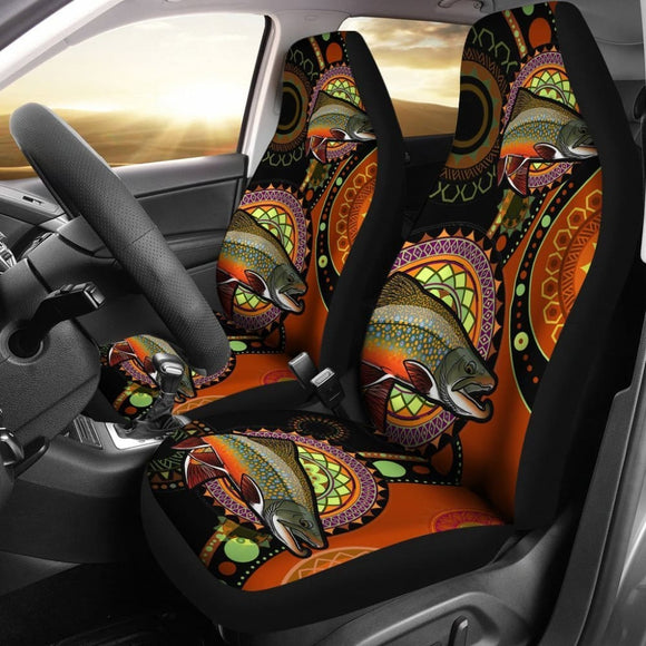 Brook Trout Ethnic Pattern Fishing Car Seat Covers 182417 - YourCarButBetter