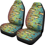 Brook Trout Fish Skin Pattern Fishing Car Seat Covers 182417 - YourCarButBetter
