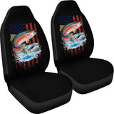 Brook Trout Fishing American Flag Car Seat Covers 211804 - YourCarButBetter