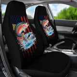 Brook Trout Fishing American Flag Car Seat Covers 211804 - YourCarButBetter
