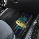 Brook Trout Fishing American Flag Thin Blue Line Car Floor Mats 211804 - YourCarButBetter