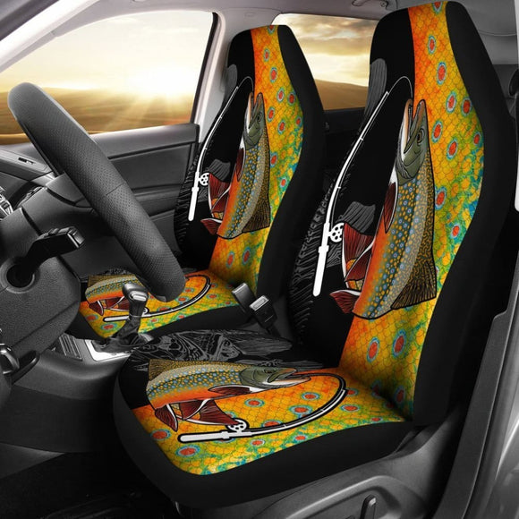 Brook Trout Fishing Car Seat Covers 182417 - YourCarButBetter