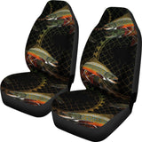 Brook Trout In The Net Fishing Car Seat Covers 182417 - YourCarButBetter